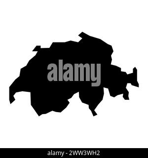 Schwarze Vektor-schweiz-Karte auf weißem Hintergrund Stock Vektor