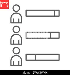 Symbol für Wahlergebnis, Wahl und Politiker, Vektorsymbol für Wahldiagramme, Vektorgrafiken, bearbeitbares Konturzeichen, eps 10. Stock Vektor