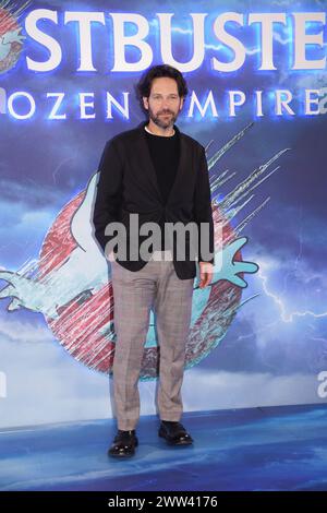 Paul Rudd während eines Fotoaufrufs für die Besetzung von Ghostbusters: Frozen Empire in Claridges, London. Bilddatum: Donnerstag, 21. März 2024. Stockfoto