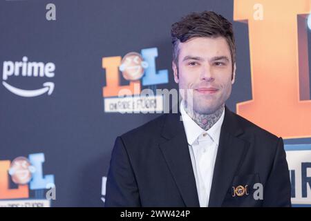 Rom, Italien. März 2024. Fedez nimmt an der Premiere der vierten Staffel von „LOL - Chi Ride è fuori“ im Space Cinema Moderno in Rom Teil (Foto: Matteo Nardone/Pacific Press) Credit: Pacific Press Media Production Corp./Alamy Live News Stockfoto