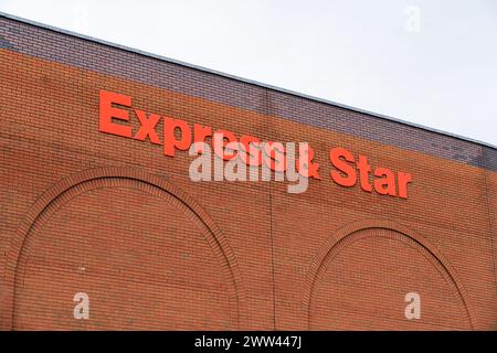 Wolverhampton, Großbritannien - 21. März 2024: Außenschilder der West Midlands Newspaper Company, Express & Star Stockfoto