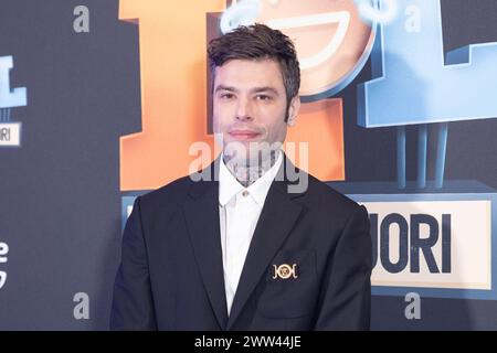 Rom, Italien. März 2024. Fedez nimmt an der Premiere der vierten Staffel von „LOL - Chi Ride è fuori“ im Space Cinema Moderno in Rom Teil (Foto: Matteo Nardone/Pacific Press/SIPA USA) Credit: SIPA USA/Alamy Live News Stockfoto