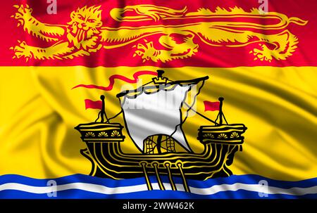 Flagge der kanadischen Provinz New Brunswick mit Ripple-Effekt Stockfoto