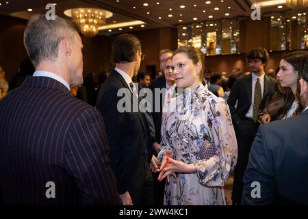 Dhaka, Bangladesch. März 2024. Kronprinzessin Victoria nimmt am UNDP-Bankett in Dhaka, Bangladesch, Teil. März 2024. Die Kronprinzessin ist als Botschafterin des Entwicklungsprogramms der Vereinten Nationen (UNDP) in Bangladesch. Foto: Henrik Montgomery/TT/Code 10060 Credit: TT News Agency/Alamy Live News Stockfoto