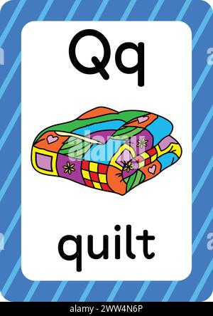 ABC-Karteikarten. Brief, Wort und Bild. Lehrkarten für Kinder. Alphabet Wort und Bild. Alphabetseiten für Kinder. Stock Vektor