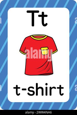 ABC-Karteikarten. Brief, Wort und Bild. Lehrkarten für Kinder. Alphabet Wort und Bild. Alphabetseiten für Kinder. Stock Vektor