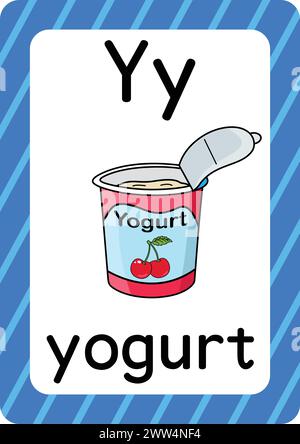 ABC-Karteikarten. Brief, Wort und Bild. Lehrkarten für Kinder. Alphabet Wort und Bild. Alphabetseiten für Kinder. Stock Vektor