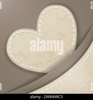 Herzförmiges, Genähtes Objekt, Vektorillustration Stock Vektor