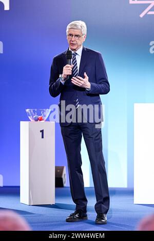 Paris, Frankreich. März 2024. Arsene Wenger während der Endauslosung des Fußballturniers der Olympischen Spiele am 20. März 2024 im Pariser Hauptquartier 2024. Quelle: Victor Joly/Alamy Live News Stockfoto