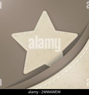 Sternförmiges, Genähtes Objekt, Vektorillustration Stock Vektor