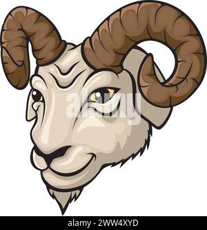 Ram Head Mascot, Vektor-Illustration Stock Vektor