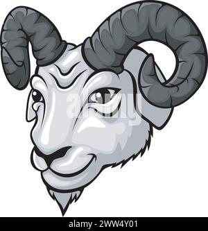 Ram Head Mascot, Vektor-Illustration Stock Vektor