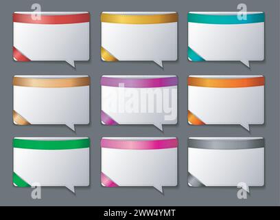 Sprech-Blasensätze für Hochglanz-Webelemente, Vektorillustration Stock Vektor