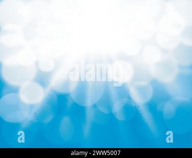 Weiße Lichter, die auf blauem Hintergrund leuchten, Vektorillustration Stock Vektor
