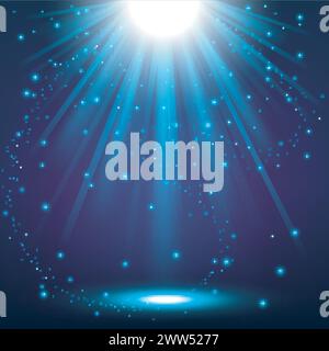 Elegante Lichter, die mit fliegendem Funkenhintergrund leuchten, Vektor-Illustration Stock Vektor