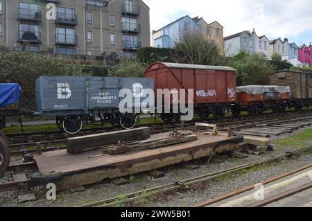 Wagen der Bristol Harbour Railway. Februar 2024. Stockfoto