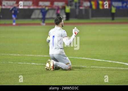 Fußballspiel zwischen Rumänien U20 gegen Italien U20, die für die Elite League U20 21.03.2024,„Eugen Popescu” Stadion, Târgoviște, Rumänien, Cristi Stavri zählen Stockfoto