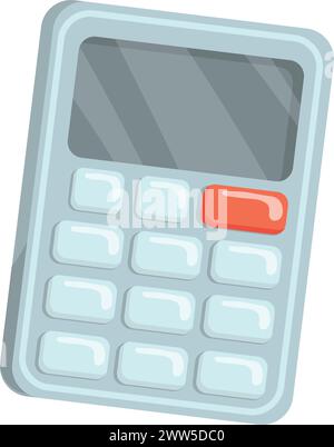 Comic-Symbol des Taschenrechners. Mathematikausbildung. Buchhaltungstool isoliert auf weißem Hintergrund Stock Vektor