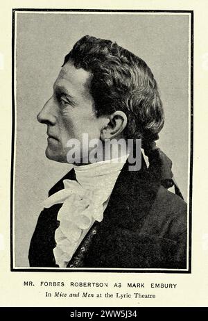 Eine Vintage-Fotografie von Sir Johnston Forbes-Robertson war ein englischer Schauspieler, als Mark Embury in MICE and Men am Lyric Theatre, 1902 Stockfoto