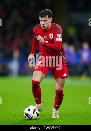 Neco Williams aus Wales während des Qualifikationsspiels zur UEFA Euro 2024 im Cardiff City Stadium. Bilddatum: Donnerstag, 21. März 2024. Stockfoto