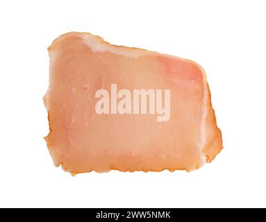 Balyk, geräucherter Schweineschinken isoliert auf weißem Hintergrund mit Schneidepfad Stockfoto