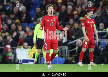 Cardiff, Großbritannien. März 2024. Während des Halbfinales der UEFA Euro 2024 gegen Finnland im Cardiff City Stadium, Cardiff, Wales, Vereinigtes Königreich am 21. März 2024 Credit: Every Second Media/Alamy Live News Stockfoto