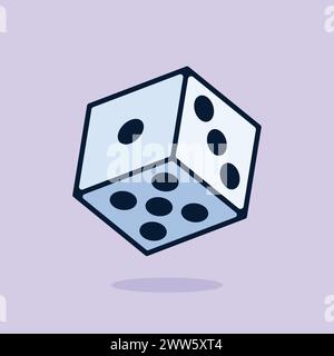 Rolling Dice Vektor Illustration Icon Rolling Dice Spiel Icon Zahl Würfel Stock Vektor