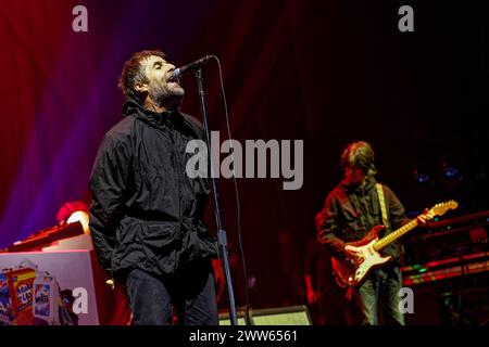 21. März 2024, Manchester, Vereinigtes Königreich: LIAM GALLAGHER (ehemaliger Oasis Front man) und JOHN SQUIRES (ehemaliger Stone Roses Gitarrist) Live at 02 Apollo für ihr selbstbetiteltes gemeinsames Album. (Kreditbild: © Andy von Pip/ZUMA Press Wire) NUR REDAKTIONELLE VERWENDUNG! Nicht für kommerzielle ZWECKE! Stockfoto