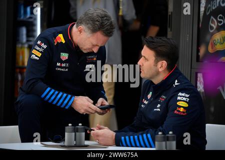 MELBOURNE, AUSTRALIEN, 25. Februar 2024. Im Bild: Oracle Red Bull Racing, Teamchef Christian Horner im Fahrerlager beim 3. Lauf der FIA Formel 1 Rolex Australian Grand Prix 2024 vom 22. Bis 24. März auf dem Albert Park Street Circuit in Melbourne, Australien. Quelle: Karl Phillipson/Alamy Live News Stockfoto