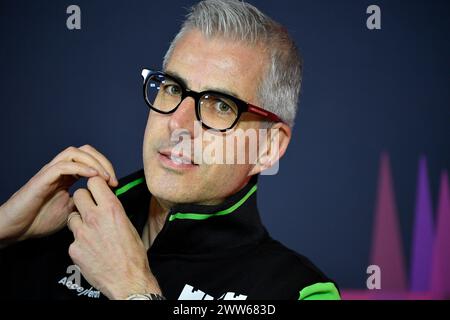 MELBOURNE, AUSTRALIEN, 22. März 2024. Stake F1 Team Kick sauber, Teamchef Alessandro Alunni Bravi während der Freitagspressekonferenz beim FIA Formel 1 Rolex Australian Grand Prix 2024 vom 22. Bis 24. März auf dem Albert Park Street Circuit in Melbourne, Australien. Quelle: Karl Phillipson/Alamy Live News Stockfoto