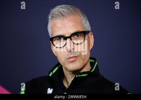 MELBOURNE, AUSTRALIEN, 22. März 2024. Stake F1 Team Kick sauber, Teamchef Alessandro Alunni Bravi während der Freitagspressekonferenz beim FIA Formel 1 Rolex Australian Grand Prix 2024 vom 22. Bis 24. März auf dem Albert Park Street Circuit in Melbourne, Australien. Quelle: Karl Phillipson/Alamy Live News Stockfoto
