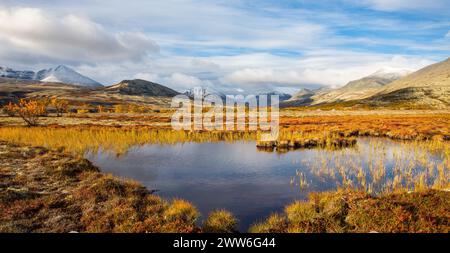 Mitte september Vormittag im Rondane Nationalpark, Norwegen. Stockfoto