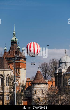 Sightseeing Heißluftballon in Budapest Stockfoto