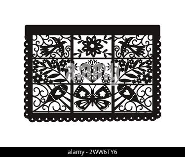 Mexikanische Papierdekorationen. Mexikanischer Urlaub Cinco de Mayo Stock Vektor