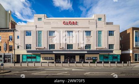 Landschaftsbild des Stockton Globe Theaters, Stockton-on-Tees, in der Sonne Stockfoto