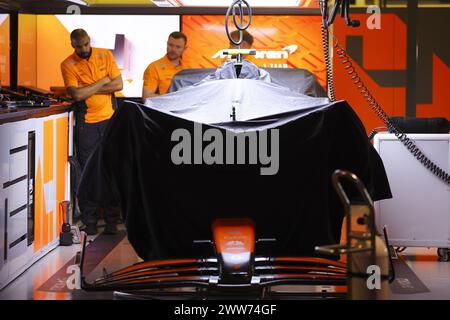 McLaren F1 Team MCL38, mechanische Details während des Formel-1-Rolex Australian Grand Prix 2024, 3. Runde der Formel-1-Weltmeisterschaft 2024 vom 22. Bis 24. März 2024 auf dem Albert Park Circuit in Melbourne, Australien Stockfoto