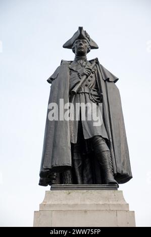 Statue von General Wolfe, Greenwich, South London, Großbritannien. James Wolfe (* 2. Januar 1727 bis 13. September 1759) war ein britischer Offizier, der für seine traini bekannt war Stockfoto