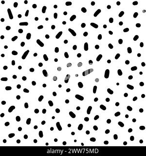 Hintergrund aus Pinselstrichen. Nahtloses abstraktes Design. Pinselset und Tintenspritzer. Gestrichenes Objekt. Stock Vektor