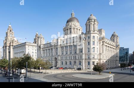 Liverpool, vereinigtes Königreich, 16. Mai 2023 der Port of Liverpool Building ist ein denkmalgeschütztes Gebäude. Es ist auch Teil des ehemaligen UNESCO-Desigts von Liverpool Stockfoto