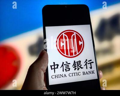 SUQIAN, CHINA - 22. MÄRZ 2024 - Abbildung China die Einnahmen der CITIC Bank 2023 fielen im März in Suqian, Provinz Jiangsu, China um 2,6 Prozent gegenüber dem Vorjahr Stockfoto