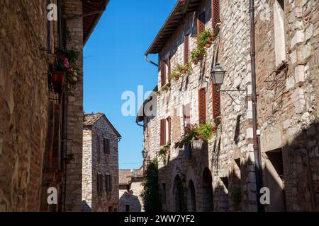 Corciano, mittelalterliches Dorf in der Provinz Perugia, Umbrien, Italien Stockfoto