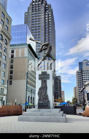 Katyn Memorial, gewidmet den Opfern des Massakers von Stalin am 5. März 1940 in Katyn, Jersey City, NJ, USA Stockfoto