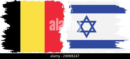 Israel und Belgien Grunge Flags Verbindung, Vektor Stock Vektor
