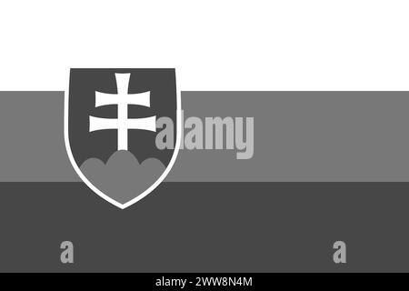 Slowakei Flagge - graue monochrome Vektor-Illustration. Flagge in Schwarz-weiß Stock Vektor