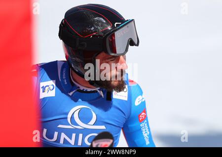 Saalbach Hinterglemm, Österreich. März 2024. Saalbach-Hinterglemm, ÖSTERREICH - 22. MÄRZ: Cyprien Sarrazin aus Frankreich beim Audi FIS Alpine Ski World Cup Finale - Mens Super G am 22. März 2024 in Saalbach-Hinterglemm, Österreich.240322 SEPA 07 056 - 20240322 PD5617 Credit: APA-defacto Datenbank und Contentmanagement GmbH/Alamy Live News Stockfoto