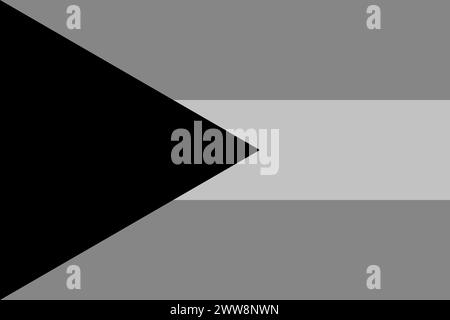 Bahamas Flagge - Graustufen monochrome Vektor-Illustration. Flagge in Schwarz-weiß Stock Vektor