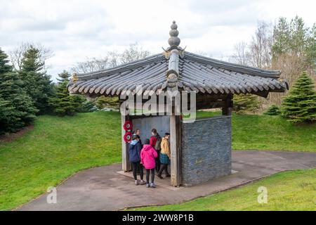 Das Scottish Korean war Memorial das Herzstück ist ein Schrein im typisch koreanischen Stil Stockfoto