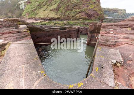 Seacliff Harbour behauptet, der kleinste Hafen Großbritanniens zu sein Stockfoto