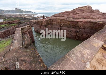 Seacliff Harbour behauptet, der kleinste Hafen Großbritanniens zu sein Stockfoto