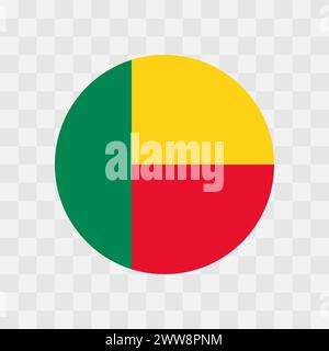 Benin Flag - Kreisvektorflagge isoliert auf transparentem Hintergrund Stock Vektor